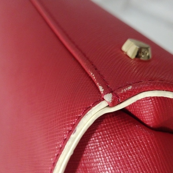 Samantha Vega Red Tricolor 2 ways Bag Shoulder Bag Handbag - Excellent Condition - Picture 9 of 11